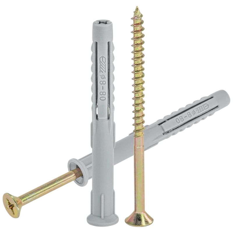 8MM PLASTIC WALL PLUG & SCREW Rawlplug (PACK)